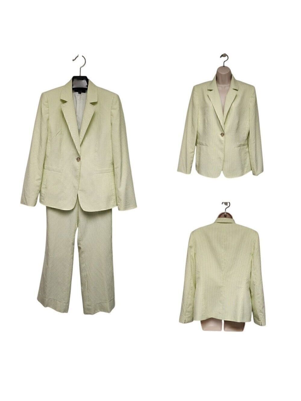 Alex Marie Green White Blazer Jacket Suit Size 12
